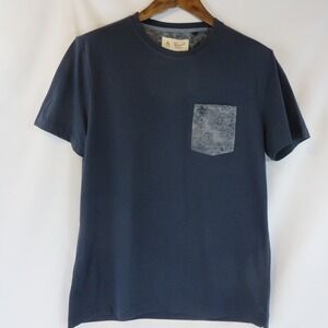 Original Penguin Mens Floral Pocket T-Shirt Navy Blue Cotton OP4662 Large
